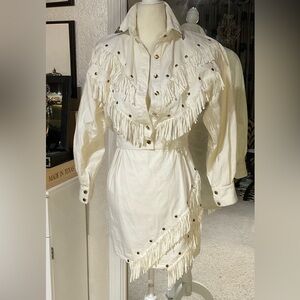 Fringed Western Style 2pc outfit, skirt and jacket